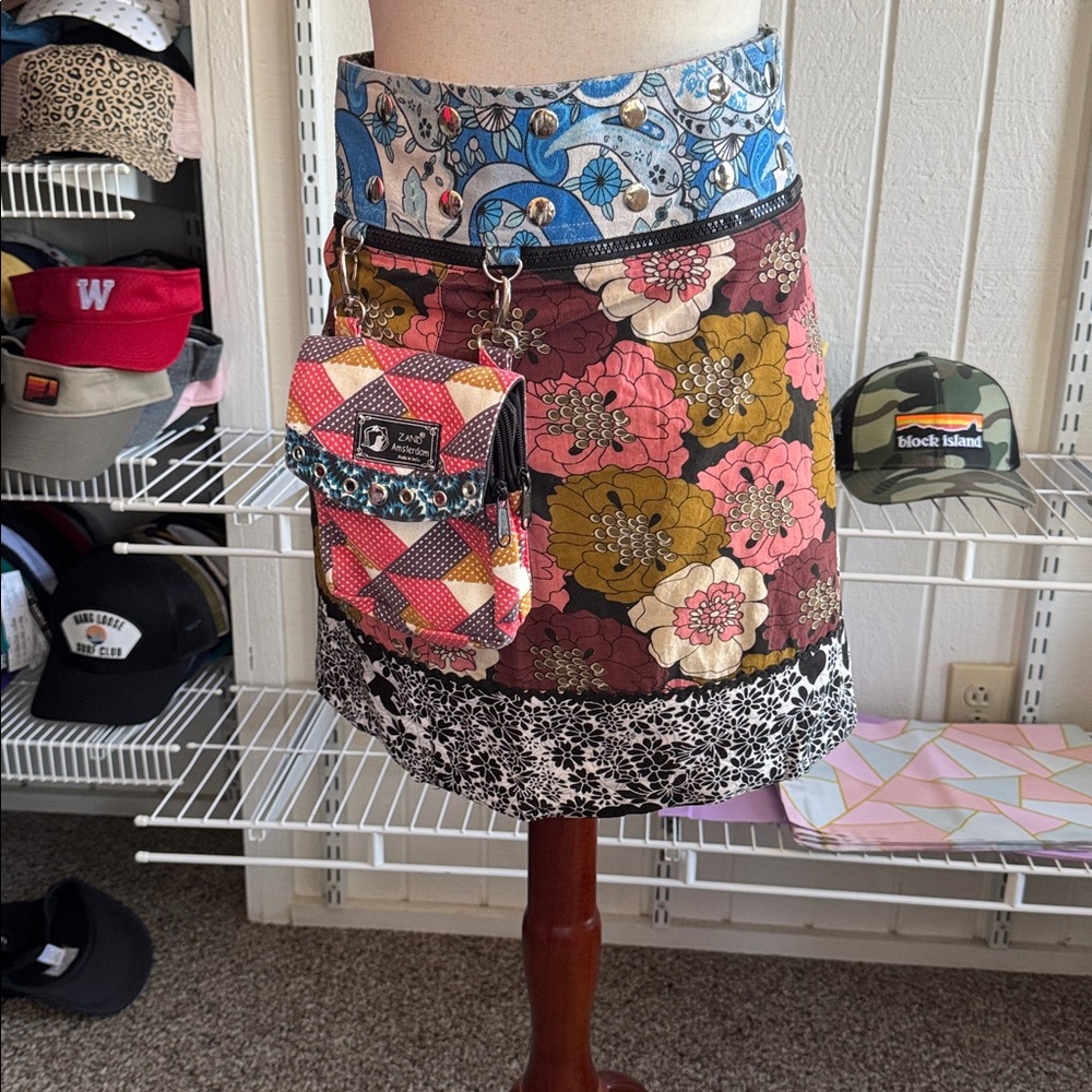 Zand Amsterdam Reversible Festival Skirt w/ Detachable Crossbody Pouch